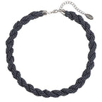 Bocar Fashion Seed Beads Statement Collar Necklace for Women (NK-10408) - color: Deep grey
