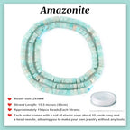 Natural Amazonite Heishi Spacer Beads Loose Semi Precious Flat Round Gemstone Disc Shape Stone for Beading Jewelry Making 4x2mm 15.5" - color: Amazonite