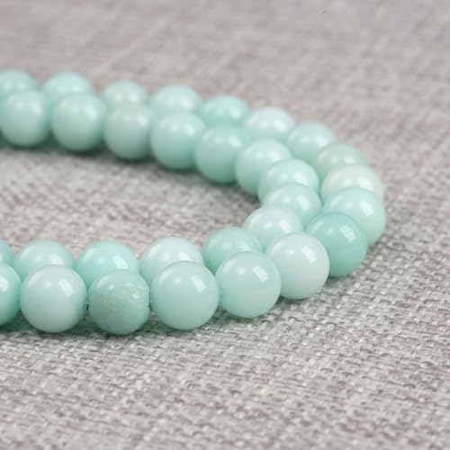 90PCS 8MM Natural Stone Amazonite Chalcedony Loose Beads for Jewelry Making DIY Bracelet Necklace 2 Strands - color: Amazonite Chalcedony, size: 8mm (2 strands)