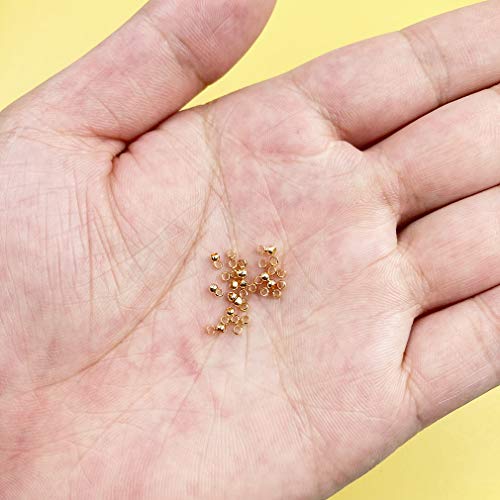4000 Pieces 2mm Metal Round Crimp Beads Spacer Stoppers Beads Clamp Ends Metal Bead Spacers for DIY Bracelet Jewelry Making (Gold and Silver) - color: Gold and Silver