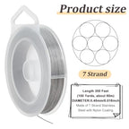 BENECREAT 300-Feet 7-Strand Beading Wire, 0.018inch/ 0.46mm Tiger Tail Bead Stringing Wire for Jewelry Making Threading Necklace Bracelet Crafts - color: Lightgrey, size: 0.46mm - 7 Strands