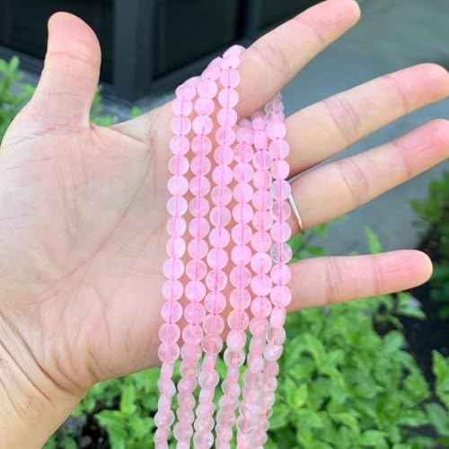 Adabele 15 Inch Natural Rose Quartz Pink Crystal Gemstone 6mm Faceted Flat Round Coin Loose Beads Gem Stone Spacer (57-61pcs) for Jewelry Making GZ13-9 - color: Rose Quartz, size: 15 Inch/1 Strand