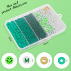 Clay Beads Bracelet Making Kit for Beginner, 2100 Pcs Preppy Polymer Heishi Beads with Charms Kit for Jewelry Making Necklace Earring DIY Crafts - color: Grenn Preppy