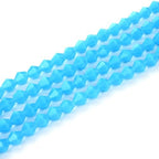 250pcs Czech 6mm (0.24 Inch) Faceted Bicone Crystal Glass Loose Beads Spacer Bulk Blue Turquoise Opal for DIY Craft Jewelry Making CCB631 - color: Blue Turquoise Opal, size: 6mm - 250pcs