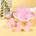 25pcs Resin Transparent Frosted Beads 16mm Cat Eye Circular Rubber Bead Spacer Bead DIY Making Friendship Bracelet Phone Chain Keychain Pen Beads Accessories (Pink) - color: Pink