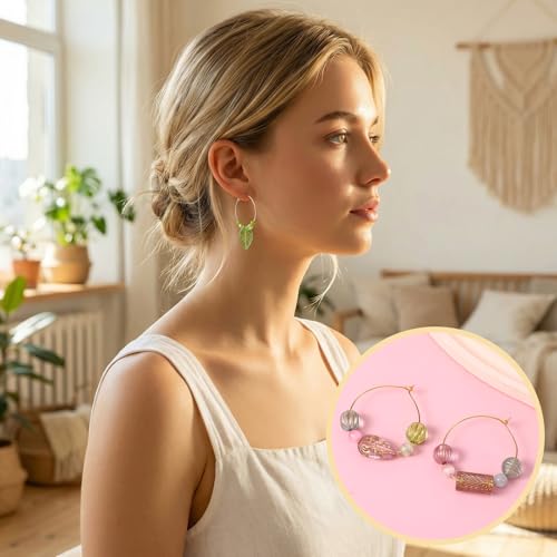 120Pcs Earring Hoops for Jewelry Making Mix Sizes Round Earring Beading Hoops Open Earring Wire Ring Accessories Jewelry Hoops for Jewelry Making DIY Craft (Gold,Silver)