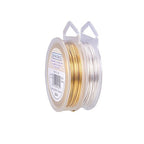 BENECREAT 2 Rolls 20-Gauge Tarnish Resistant Silver/Gold Coil Wire, 66-Feet/22-Yard in Total - color: Silver/Gold