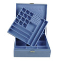 Jewelry Boxes 10 x 10 Inches 2-layer Handle Necklace Holder Organizer Jewellery Women Rings Storage Display Girls Earrings Case Lockable Jewelry Tray GY641 (Lavender) - color: Lavender