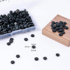Natural Black Onyx Agate Disk Stone Spacer Beads 6x2mm 38cm/str Flat Rondelle Loose Semi Gemstone Caps for Making Bracelets Necklace - color: Black Onyx Agate
