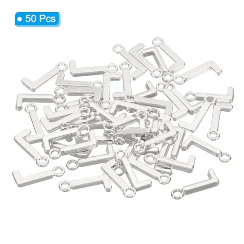 PATIKIL Letter Charm, 50pcs Alphabet Initial Pendant Charm Bulk DIY for Jewelry Making Bracelets Earrings Necklace - style: L