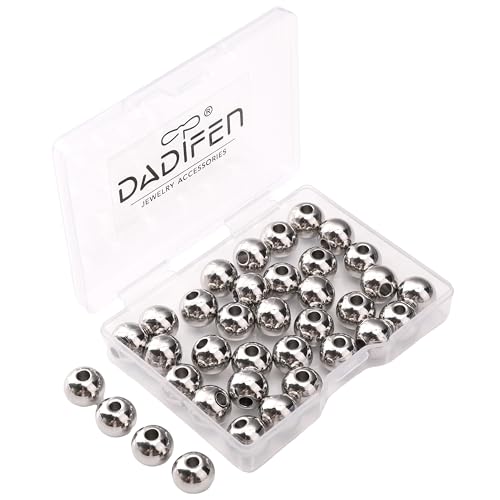 304 Stainless Steel Round Beads 10mm 36pcs Spacer Beads for Jewelry DIY Making and Repairing - size: 10.0mm