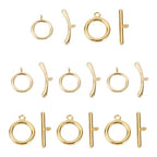 14K Gold Toggle Clasps 2 Sets T-Bar Jewelry Clasp Bracelet Closure Clasp Fastener IQ End Connectors for DIY Necklace Bracelet Earring Jewelry Making - color: 14K Gold Plated-2 Styles