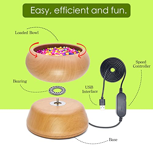 Xmada Electric Bead Spinner - Clay Bead Spinner with 2PC Beading Needles and Seed Beads, Waist Beads Kit, Bead Spinner for Jewelry Making, Electric | Speed Adjustment Beading Tools (Original) - color: Original