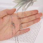 Crisjanggo 10 Pack Stainless Steel Dainty Lip Chain Adjustable Charm Necklace Bulk with Rubber Stopper for Jewelry Making - color: Silver Lip