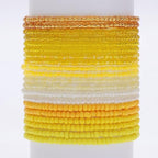 16-30Pcs Handmade Bohemian Colorful Crystal Seed Beads Stackable Adjustable Elastic Stretch Multilayerd Bracelets for Women Summer Vacation Beach Boho Bangle Jewelry - color: yellow