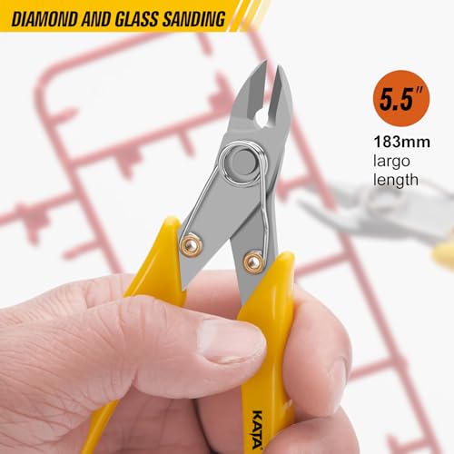 KATA 5.5 Inch Stainless Steel Wire Cutter Micro Flush Cutters, Precision Side Cutter Plier Sprue Cutting Snip for Electronics, Jewelry Making, Metal Wire Cutter, Crafting - color: 5.5 Inch