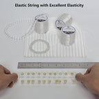 LUSTEMBER 0.8 mm Stretchy Bracelet String, 3 Rolls Durable Elastic String, Clear Bead Cord for Bracelets, Necklaces, Beading, and Jewelry Making (300 m) - size: 0.8mm