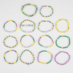 Twinfree Bohemia Beaded Bracelet for Women, Polymer Clay Stretch Bracelets - color: color 28