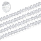 500pcs Czech Faceted Rondelle Crystal Glass Loose Beads 4mm Small Tiny Spacer Bulk Crystal Clear for DIY Craft Jewelry Making CCR401 - color: Crystal Clear, size: 4mm (0.16") - 500pcs