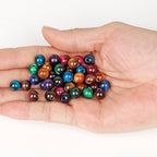 AD Beads Natural Gemstone 8mm Round Loose Beads Big Hole 2.5mm Sized 40pcs (Multicolour Tiger's Eye) - color: Multicolour tiger's eye