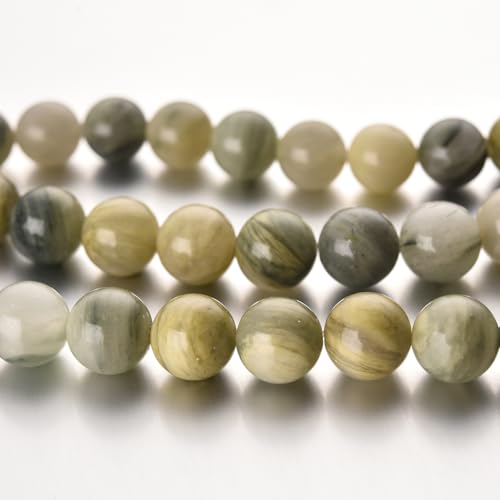 6mm Green Grass Jade Stone Beads Natural Crystal Gemstone Round Loose Beads for DIY Jewelry Making 15"/Strand - color: Green Grass Jade, size: 6mm