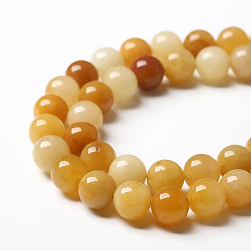 4mm 90pcs Natural Yellow Aventurine Jade Beads Round Loose Beads Energy Crystal Healing Power Gemstone for Jewelry Making DIY Bracelet 15 Inch (Yellow Aventurine Jades, 4mm) - color: Yellow Aventurine Jades, size: 4mm