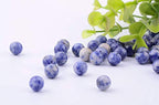 Natural Stone Beads 100pcs 6mm Blue White Sodalite Round Real Stone Beading Loose Gemstone Hole 1mm DIY Charm Smooth Beads for Bracelet Necklace Earrings Jewelry Making (Blue White Sodalite, 6mm) - color: Blue White Sodalite, size: 6mm