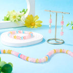 About 155~159pcs/strand Rondelle Glass Beads Imitation Gemstones Loose Spacer Beads for Jewelry Making Bracelet Necklace Earring DIY Crafts, 8x5mm, Light Pink - color: Light Pink