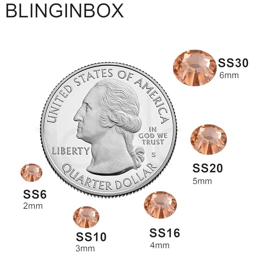 Blinginbox 50000pcs Flatback Rhinestones,Resin Non Hotfix Rhinestones Large Quantity Wholesale for Crafts DIY Creative Design,Clothes,Makeup,Nail Art (2mm=0.08", Champagne) - color: Champagne, size: 2mm=0.08"