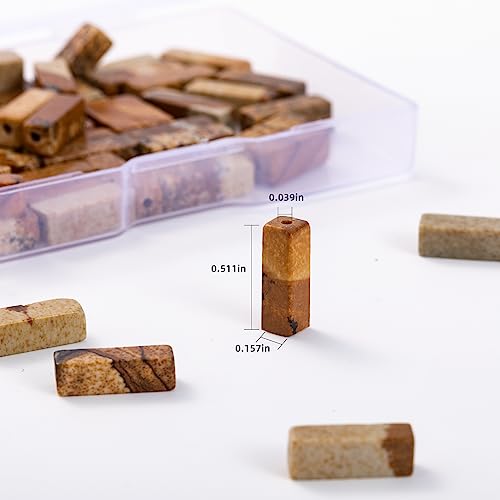 Natural Blown Picture Stone Rectangle Tube Beads 4x13mm 38cm/str Loose Semi Gemstone Stone Beads for Making Bracelets Necklace Earrings - color: Blown Picture, size: 4x13mm Rectangle