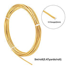 BENECREAT 12 Gauge 16.4 Feet Round Raw Copper Wire Gold Brass Wire for Beading Craft and Jewelry Making - size: 12 Gauge