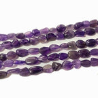 6-8mm Natural Purple Amethyst Nuggets Oval Free Tumbled Pebble Semi Precious Gemstone Loose Stone Beads Approx 15.5 inch for DIY Jewelry Making - color: Purple Amethyst