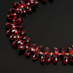 200pcs Czech 12mm Faceted Teardrop Briolette Crystal Glass Loose Beads Pendant Drop Spacer Bulk Siam Red for DIY Jewelry Making CCT2-5 - color: Siam red, size: 12x6mm - 200pcs