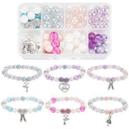SUNNYCLUE 1 Box 6 Set Ballet Bracelet Making Kit Adjustable Bracelets Dancer Ballerina Charms Acrylic Transprent Rhinestone Beads for Jewellery Making Kits Beginner Adult Women Holiday Supplies - style: Dance 1