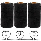 Anvin 984 Feet Cotton Jute Twine Pack - Natural, Black (Pack of 3, 10 Ply, 2mm Thick) for Bakers, Butchers, Arts & Crafts, Gardening - color: Black