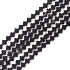 8mm Natural Black Agate Gemstone Faceted Clovers Beads Four-Leaf Spacer Loose Beads for DIY Jewelry Making Beads - color: Black Agate