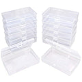 12 Pack Rectangular Clear Plastic Storage Containers Box with Hinged Lid for Beads and Other Small Craft Items (5.3 x 3.1 x 1.18 inch) - size: 5.3 x 3.1 x 1.18 inch