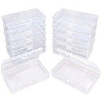 12 Pack Rectangular Clear Plastic Storage Containers Box with Hinged Lid for Beads and Other Small Craft Items (5.3 x 3.1 x 1.18 inch) - size: 5.3 x 3.1 x 1.18 inch