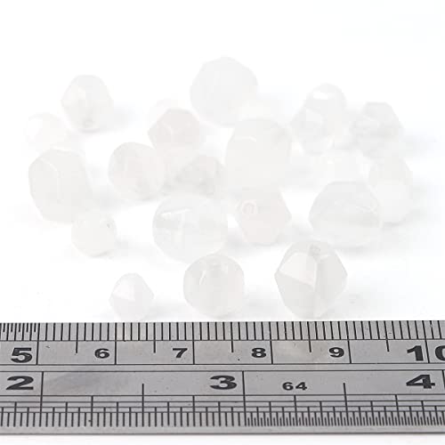 BEADIA Faceted Natural White Agate Stone Round Beads 8mm 36cm/Strand for Jewelry Making - color: White Agate, size: 8mm