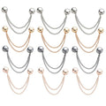 YOKUSHI 12 Pcs Multi-function Magnetic Clothing Clips with Chain, Shirt Ties Clip for Women, Magnets Pinless Buttons for Cardigan Hijab Cuff Hem Accessories (Colorful)