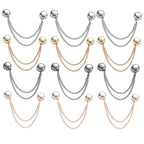 YOKUSHI 12 Pcs Multi-function Magnetic Clothing Clips with Chain, Shirt Ties Clip for Women, Magnets Pinless Buttons for Cardigan Hijab Cuff Hem Accessories (Colorful)