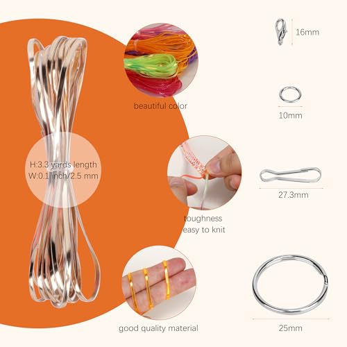 PP OPOUNT Gimp String Craft Kit, 318 PCS Lanyard String Kit with Beads, Pendants & Keychain Accessories, DIY Bracelet Making Kit for Friends, Christmas Gift & Holiday Craft Set - size: 354 Feet