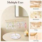 OAOLEER Bracelet Holder Organizer,2 Tier Jewelry Stands and Displays with 40 Movable Hooks Gold Bracelet Stand Jewelry Rack for Necklaces Bangles