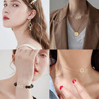SUNNYCLUE 1 Box 32Pcs Stainless Steel Connectors Charms Golden Silver Hollow Flat Round Open Bezel Square 33.5x18mm Rhombus Ring Geometric Links Charm Double Loops for Jewelry Crafts Making Supplies