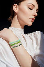 NCB 2.3-Piece 4mm Natural Crystal Gemstone Stretch Bracelets – Handmade Reiki Energy Healing Jewelry for Meditation,Yoga, Unisex - color: 3PCS ( Green Jade+Green Aventurine+Taiwan Jade ), size: 8mm