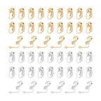 UNICRAFTALE 60Pcs 2 Colors 304 Stainless Steel Clip-on Earring Findings Golden Earring Clip Backs Clip-on Earring Converter Components Non-Pierced Ears for Non Piercing Earrings Jewelry Making - color: Stainless Steel Color and Golden