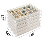 Watpot Acrylic Jewelry Box with 5 Drawers, Clear Earring Storage Organizer Display Case for Women Girls, Beige - color: Beige 5 Layers