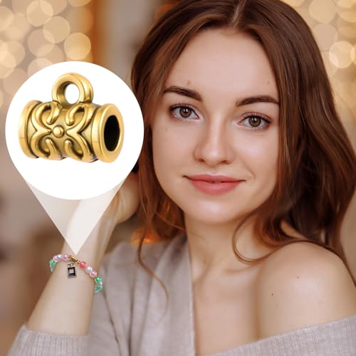 Joez Wonderful Links Bail Beads, Hypoallergenic Alloy Column Spacer Beads - color: Style C, 100 Gold
