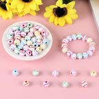 100pcs Baseball Beads with 5.5 Yard Elastic Rope,Acrylic Softball Bead Sports Beads DIY Spacer for Necklace Bracelet Keychains Handmade Jewelry Making Accessories,12mm(Rainbow Baseball) - color: Rainbow Baseball