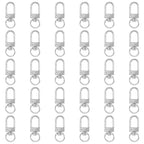 Xindojuz 30 PCS Metal Lobster Claw Clasps for Keychains and Jewelry Making, 360° Swivel Lanyards Snap Hooks Strap with Key Rings, Key Chains Connector Purses Straps Bag Charm DIY Accessories (Silver) - color: Silver